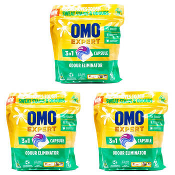 84pc Omo Expert Odour Eliminator 3 In 1 Laundry Detergent Capsules