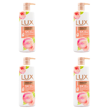 4PK Lux 500ml Body Wash Bath Soap Peachy Glow Juicy Peach Scent