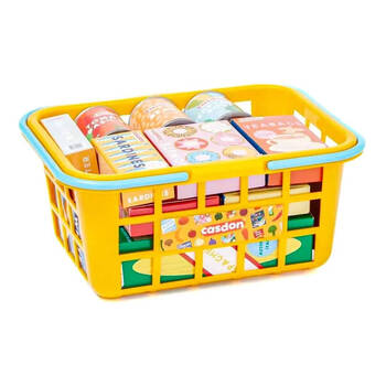 Casdon Shopping Basket Play Food Pretend Grocery Playset Role-play Toy Kids