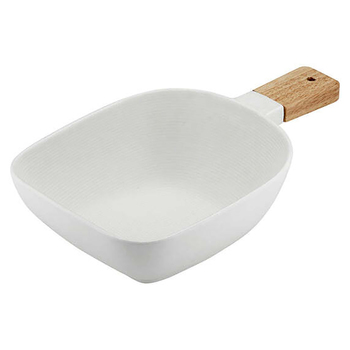 Ladelle Linear Texture Medium White Bowl Serve Stick