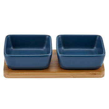 3pc Ladelle Entertainer Navy 2 Bowl & Tray Set