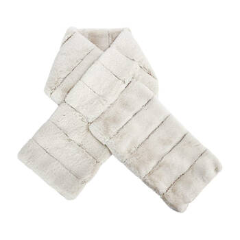 Annabel Trends Ribbed Faux Fur Neck Wrap 95x13cm - Cream