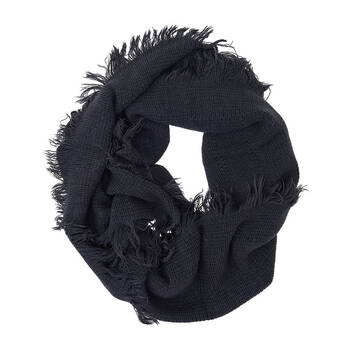 Annabel Trends Snood Fringe Scarf Women's Fashion 80x40cm - Black