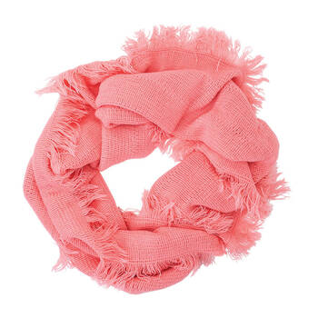 Annabel Trends Snood Fringe Scarf Women's Fashion 80x40cm - Coral