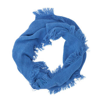 Annabel Trends Snood Fringe Scarf Women's Fashion 80x40cm - Blue Denim