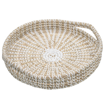 Ladelle Seagrass Woven Serving/Entertaining Tray 35x35x8cm White