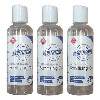3PK Northfork 100ml Instant Hand Sanitiser Gel