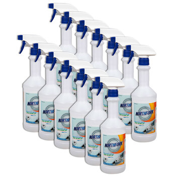 12PK Northfork 750ml Spray On Wipe Off Decanting Empty Bottle Ocean Fresh