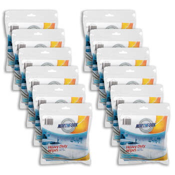 12x 10pc Northfork Heavy Duty Antibacterial Perforated 50x30cm Wipes