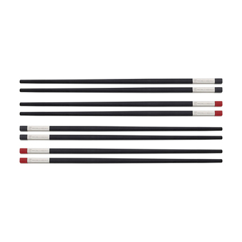 8pc Zwilling Reusable 30cm Plastic Chopstick Set - Black