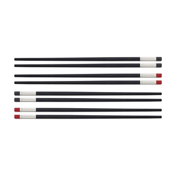 8pc Zwilling Reusable 30cm Plastic Chopstick Set - Black