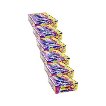 6x 14pc Mentos Rainbow Candy Roll Lollies 29g Confectionery