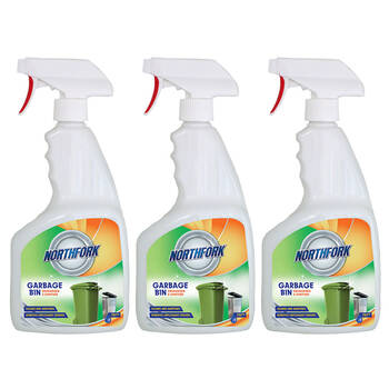 3PK Northfork 750ml Bin Deodoriser & Sanitiser
