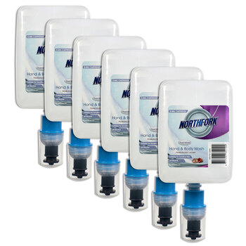 6PK Northfork 0.4ml Liquid Hand & Body Wash Cartridge - Pearl White
