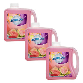3PK Northfork 2L Liquid Hand Wash Soap Guava Papaya & Cucumber