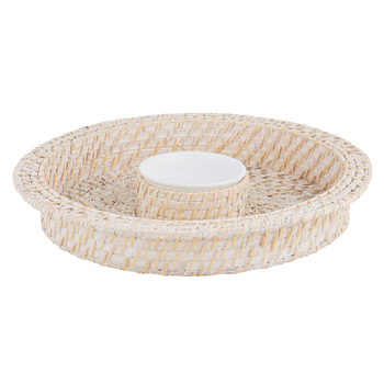 Ladelle Whitehaven Woven Round Chip & Dip Serving Bowl Home/Kitchen