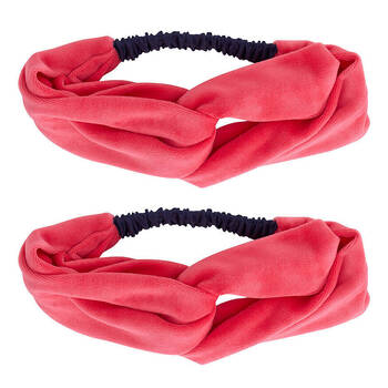 2PK Annabel Trends Women's Velvet Headband Cosy Luxe One Size Pink Crush