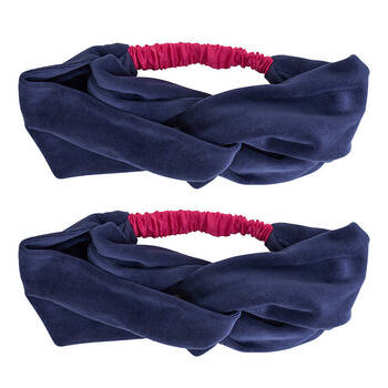 2PK Annabel Trends Women's Velvet Headband Cosy Luxe One Size Sapphire Blue