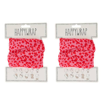 2PK Annabel Trends Happywrap Headband Head Accessory One Size Cheetah Spot Pink