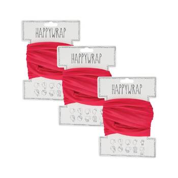 3PK Annabel Trends Happywrap Womens Multipurpose Bandana 50x25cm - Hot Pink