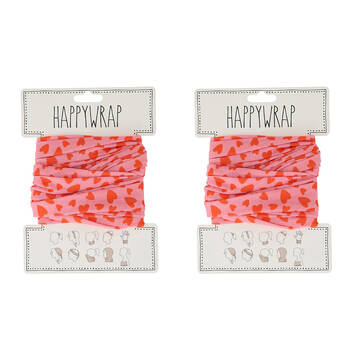 2PK Annabel Trends Happywrap Headband Head Accessory One Size Love Hearts