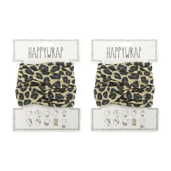 2PK Annabel Trends Happywrap Womens Multipurpose Bandana 50x25cm - Ocelot