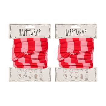 2PK Annabel Trends Happywrap Women's Hair Accessory 50x25cm Red Stripe