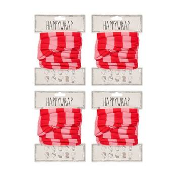 4PK Annabel Trends Happywrap Women's Hair Accessory 50x25cm Red Stripe