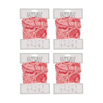 4PK Annabel Trends Happywrap Women's Hair Accessory 50x25cm Trailing Natives Red