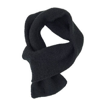 Annabel Trends Slip Through Knit Acrylic Yarn Scarf Unisex 77x14cm - Black