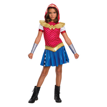 Dc Comics Wonder Woman Dcshg Hoodie Kids Girls Dress Up Costume - Size 6-8 Yrs