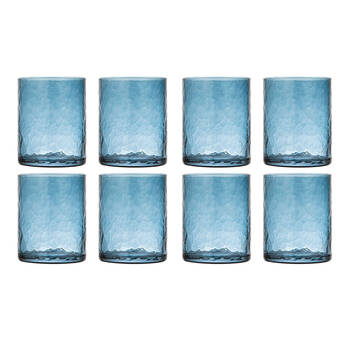 2x 4pc Ladelle Flynn Glass Tumbler Cup Drinkware 10cm - Blue