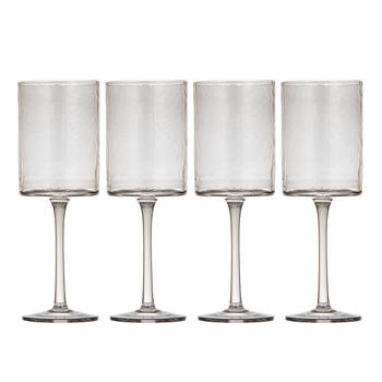 4pc Ladelle Flynn Glass Tumbler Cup Drinkware 22cm - Charcoal