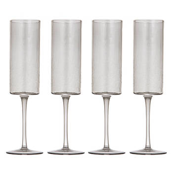 4pc Ladelle Flynn Champagne Glass Stemware 24.5cm - Charcoal