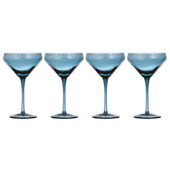 4pc Ladelle Flynn Coupe Glass Stemware 18cm - Blue