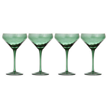 4pc Ladelle Flynn Coupe Glass Stemware 18cm - Green