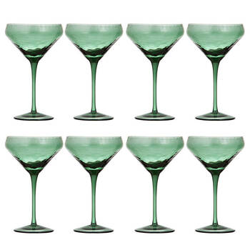 2x 4pc Ladelle Flynn Coupe Glass Stemware 18cm - Green