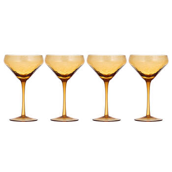 4pc Ladelle Flynn Coupe Glass Stemware 18cm - Amber