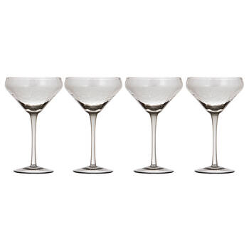 4pc Ladelle Flynn Coupe Glass Stemware 18cm - Charcoal