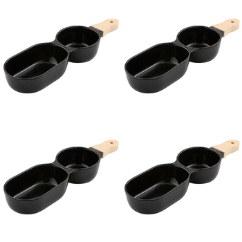 4PK Ladelle Alto Serve & Share 2 Part 34.5x9.5cm Serve Stick - Black