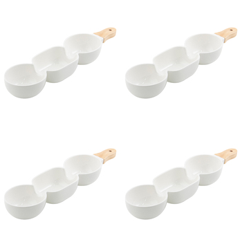 4PK Ladelle Alto Serve & Share 3 Part 40x9.8cm Serve Stick - White