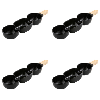 4PK Ladelle Alto Serve & Share 3 Part 40x9.8cm Serve Stick - Black