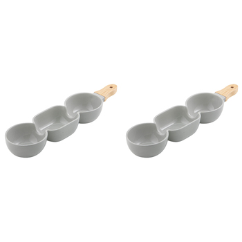 2PK Ladelle Alto Serve & Share 3 Part 40x9.8cm Serve Stick - Grey