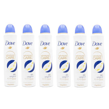 6PK Dove Advanced Care Antiperspirant Deodorant Spray 72H Original 250ml