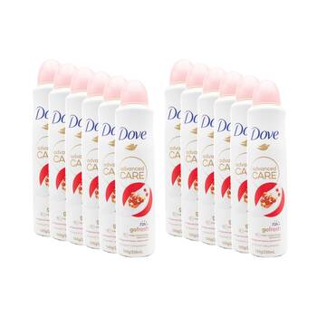 12PK Dove Antiperspirant Spray 72 Hour Protection 250mL Pomegranate & Lemon Verbena