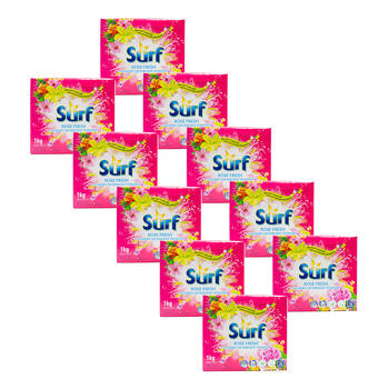 10PK Surf Laundry Stain Removal Detergent Powder 1kg - Rose Fresh