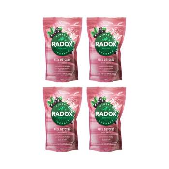 4PK Radox Bath Salts Feel Detoxed w/Calcium Sodium Magnesium 900g Acai Berry
