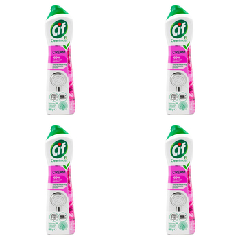 4PK Cif Clean Boost Cream Tough Dirt/Stain Removal 660G Pink