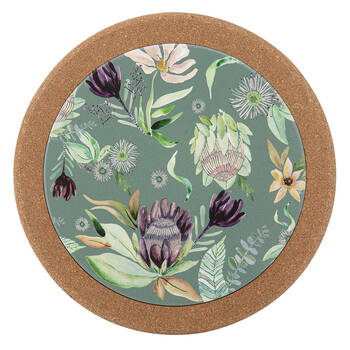 2pc Leura Cork Trivet Kitchen Cooking Serveware 20cm - Cream/Green