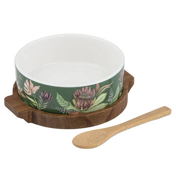 3pc Leura Bowl Spoon & Round Board Kitchen Serveware Set Assorted